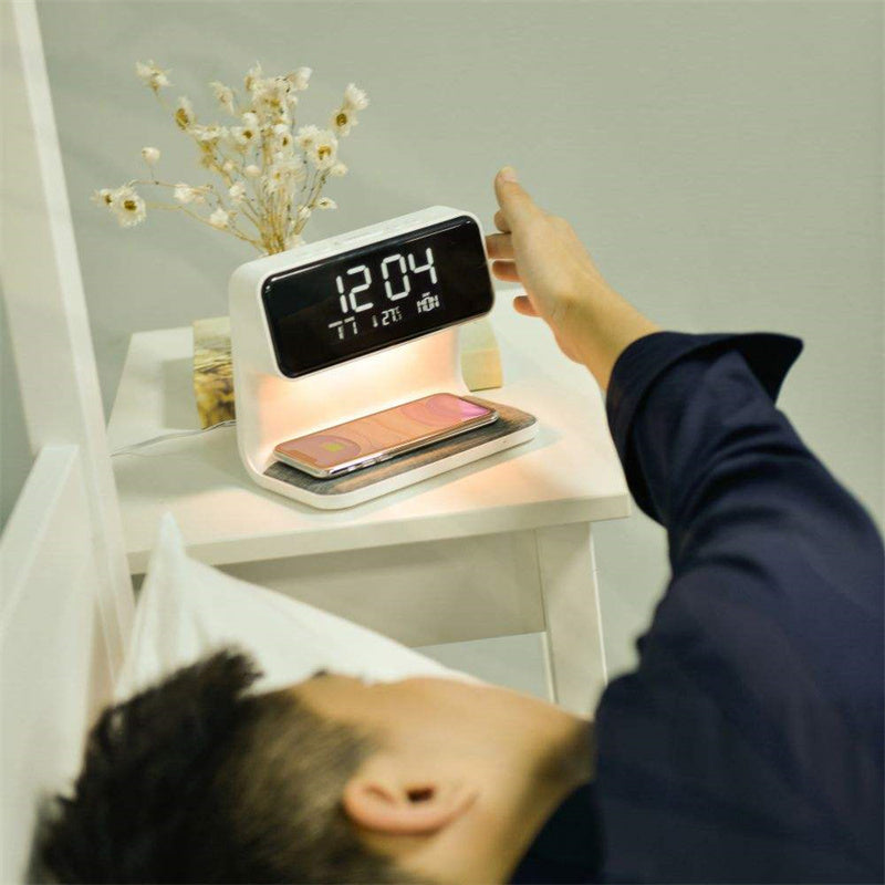 Alarm Clock Bedside Lamp with Wireless Charger | Arvilo