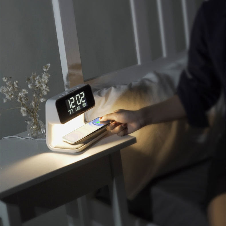 Alarm Clock Bedside Lamp with Wireless Charger | Arvilo