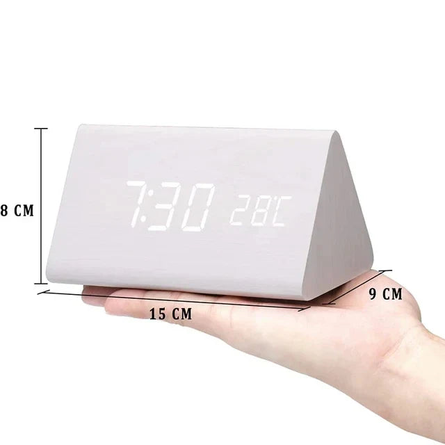 Alarm Clock Wooden Design with LED Display | Lerano