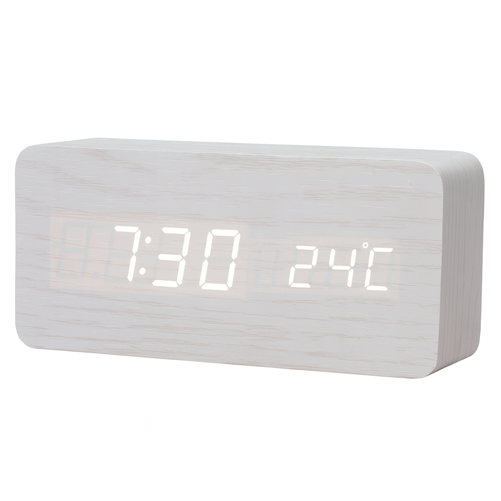 Alarm Clock Wooden Design with LED Display | Lerano