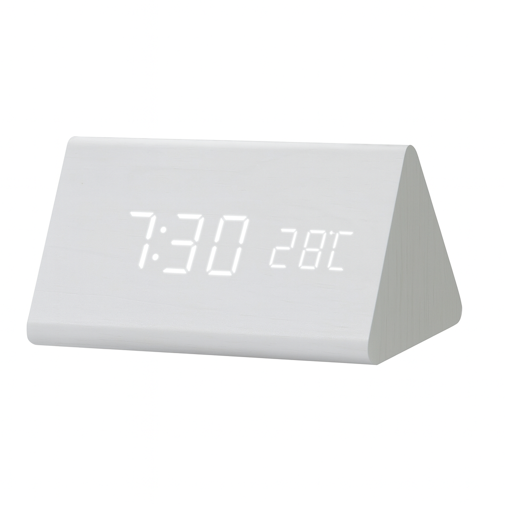Alarm Clock Wooden Design with LED Display | Lerano