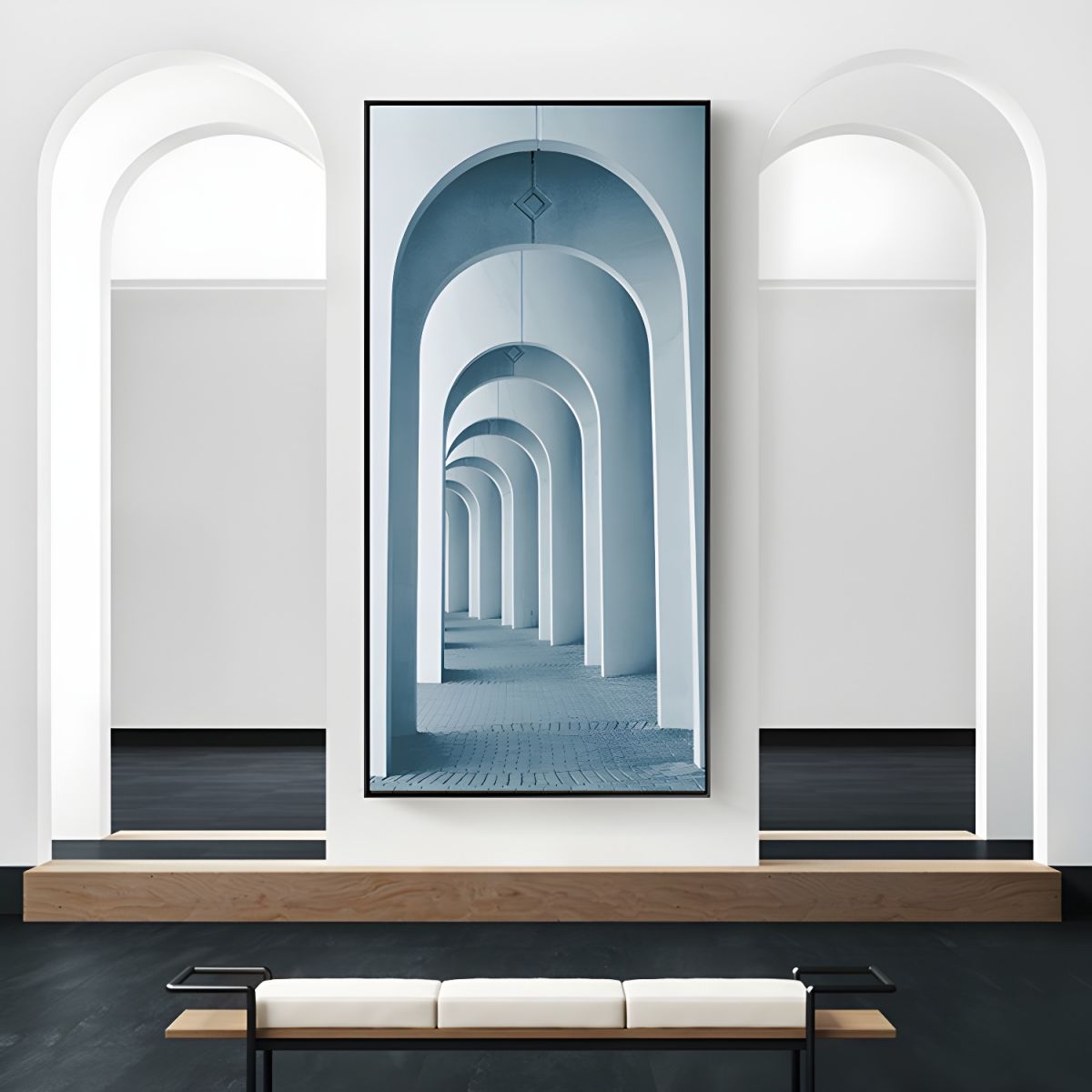 Architectural Canvas Wall Art Arch Corridor Modern | Arqvion