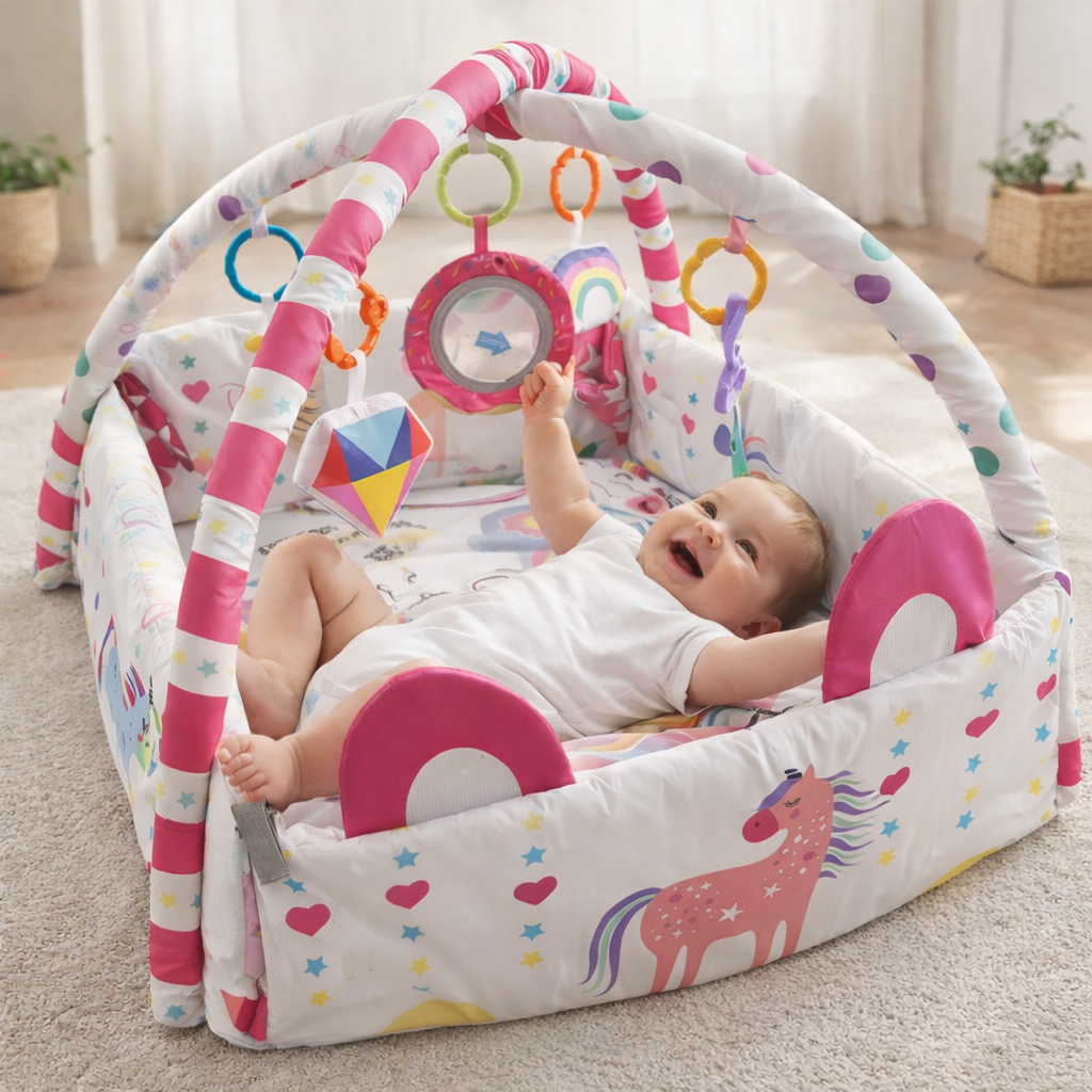 Baby Play Gym Activity Mat with Hanging Toys | Lunavio