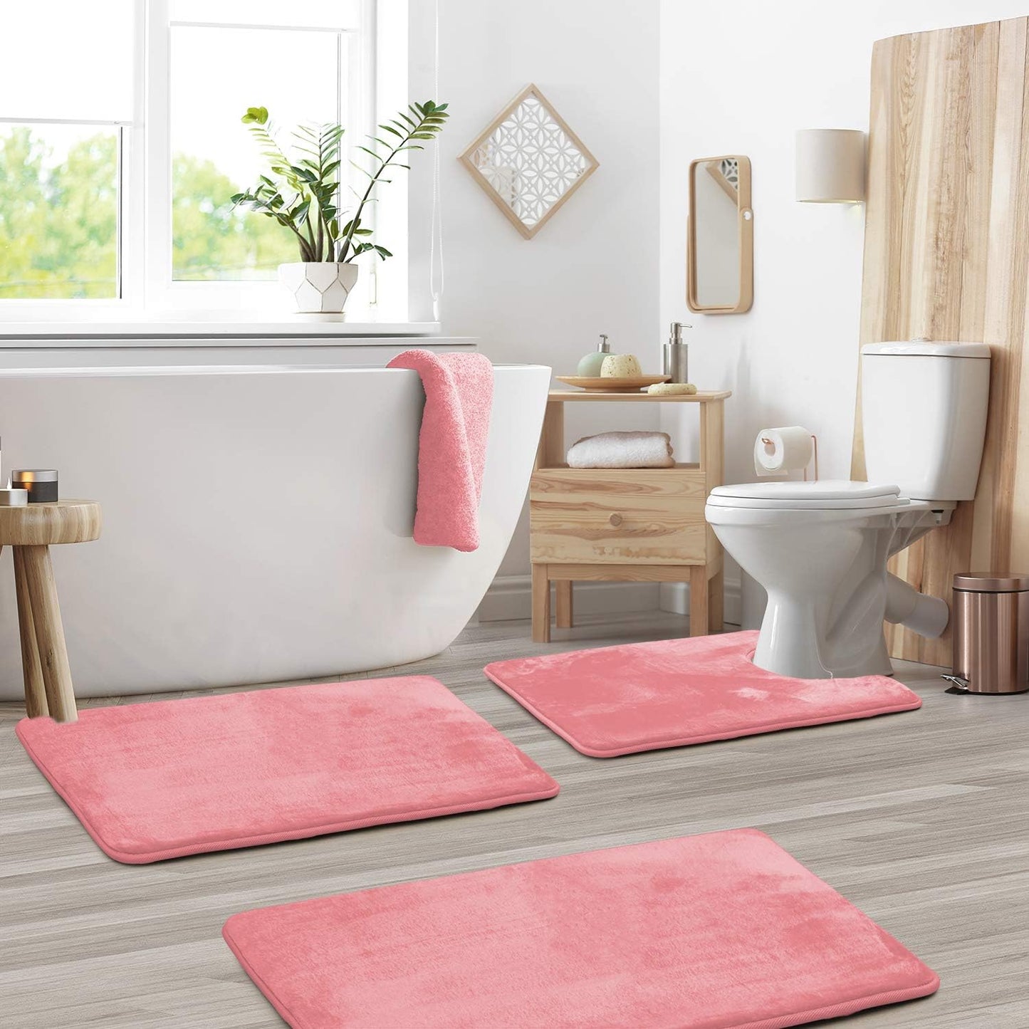 Bathroom Mat Memory Foam Set Anti-Slip Washable | Selano