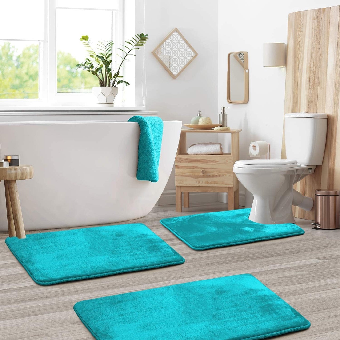 Bathroom Mat Memory Foam Set Anti-Slip Washable | Selano