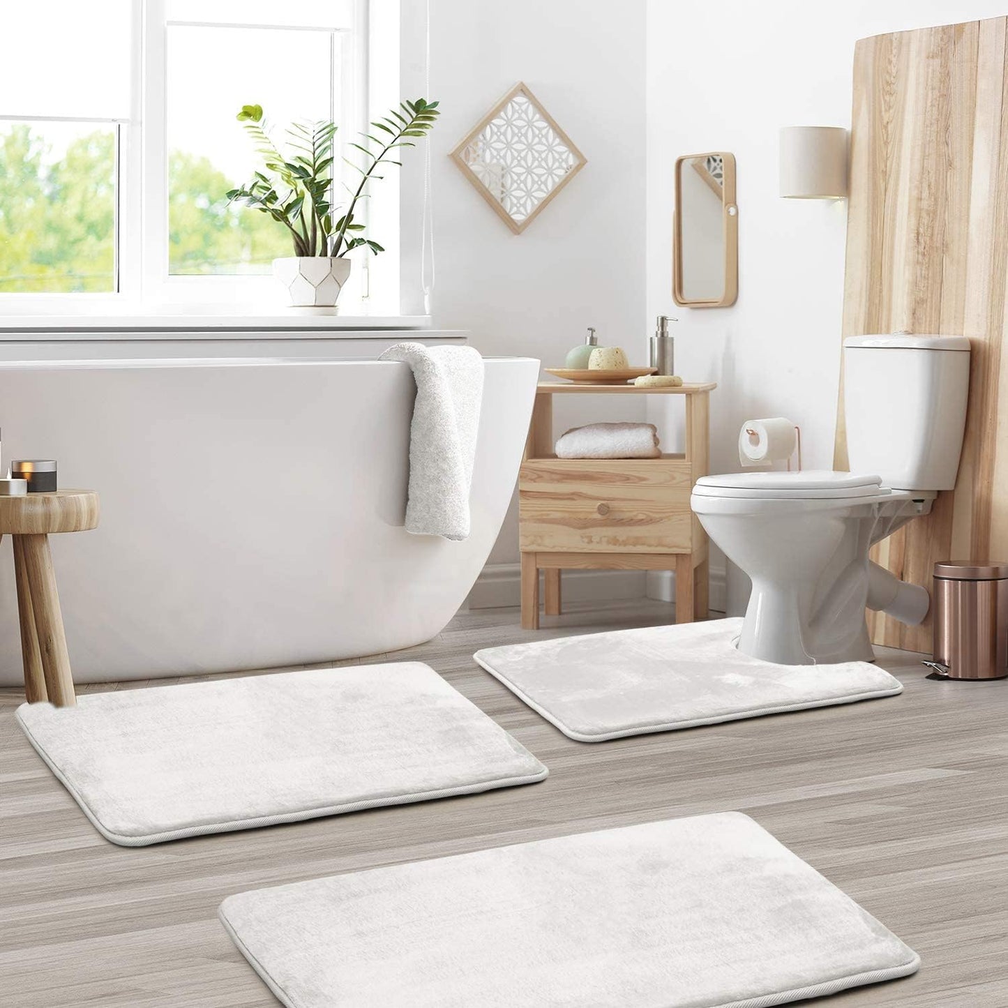 Bathroom Mat Memory Foam Set Anti-Slip Washable | Selano