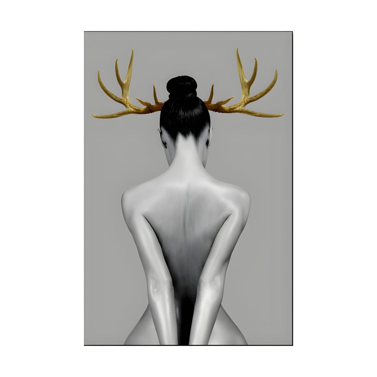 Canvas Wall Art Gold Antlers Modern Photography | Cervaro