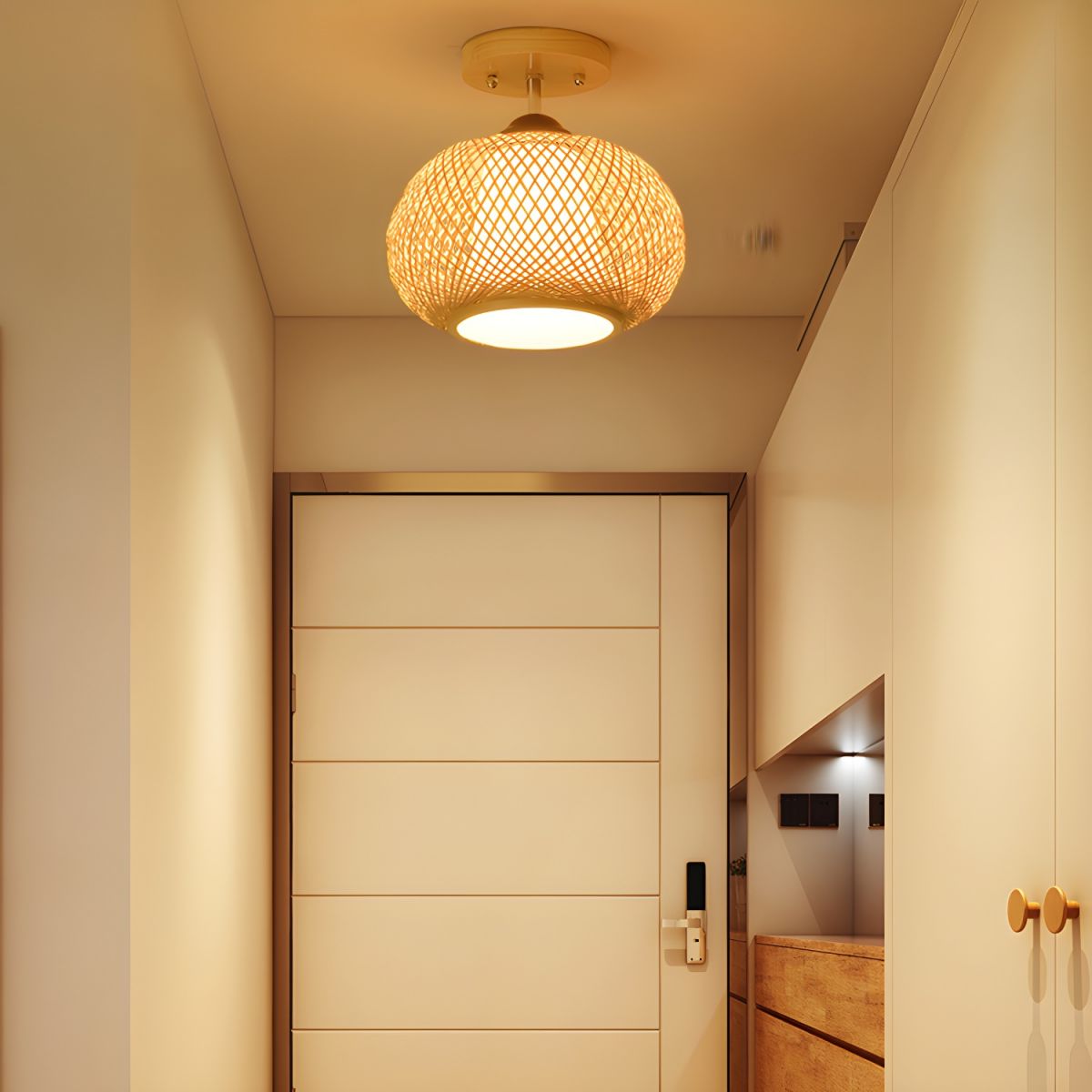 Ceiling Light Bamboo Semi Flush Mount Modern Style | Ravela