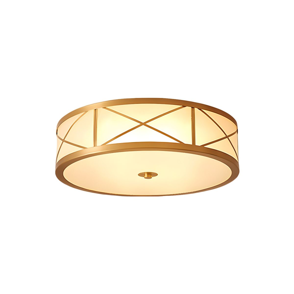 Ceiling Light Brass Finish Frosted Glass Vintage Style | Noravi