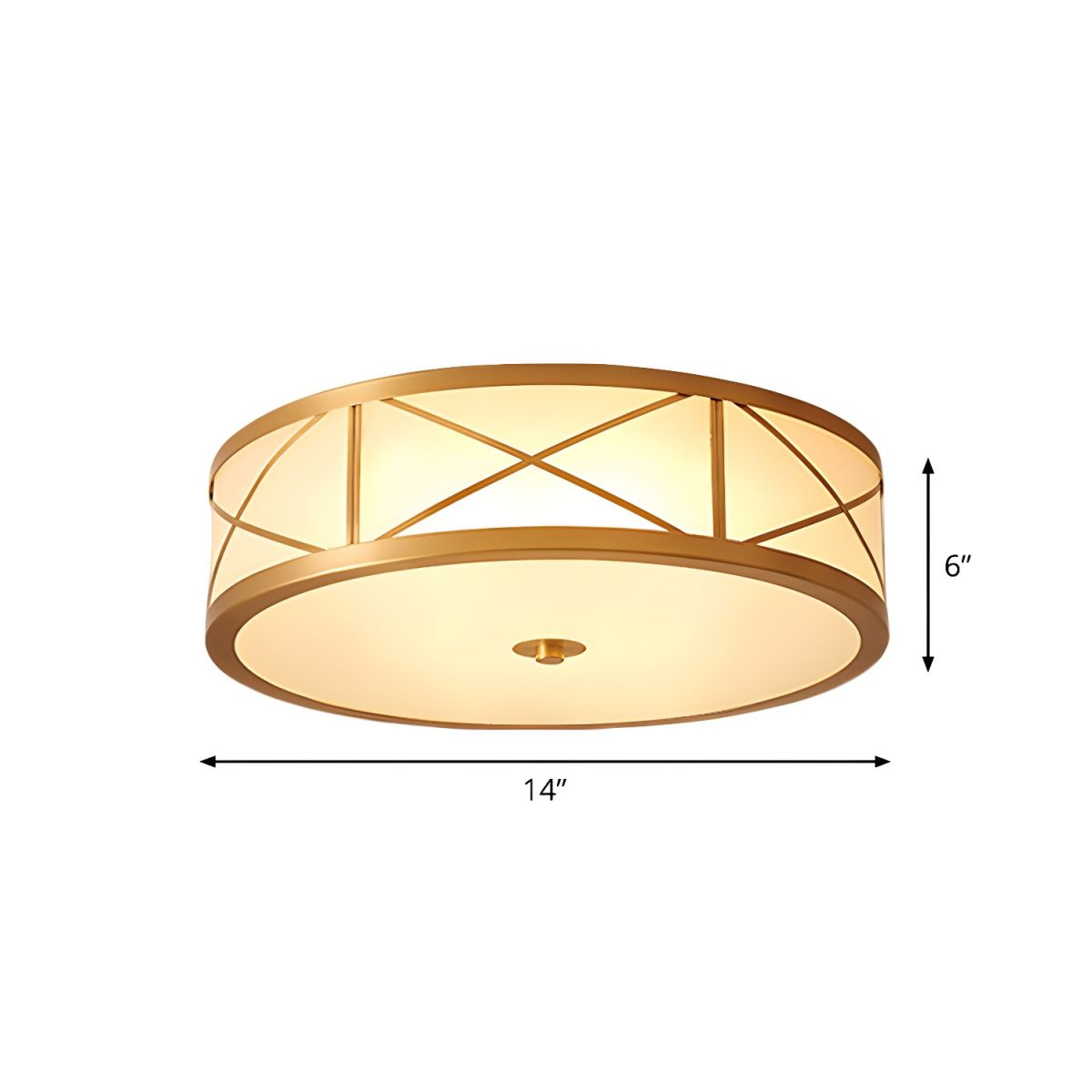 Ceiling Light Brass Finish Frosted Glass Vintage Style | Noravi