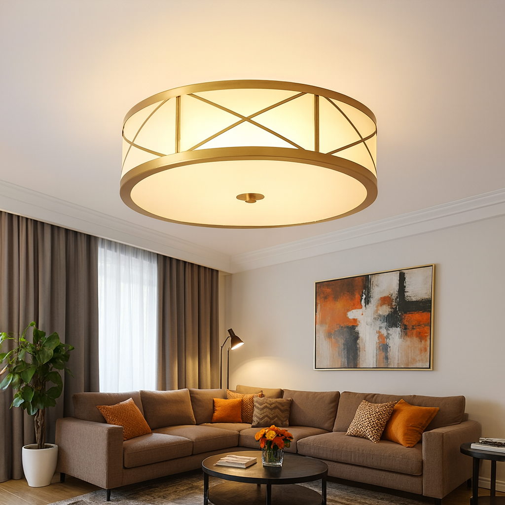 Ceiling_Light_Brass_Finish_Frosted_Glass_Vintage_Style_Noravi_