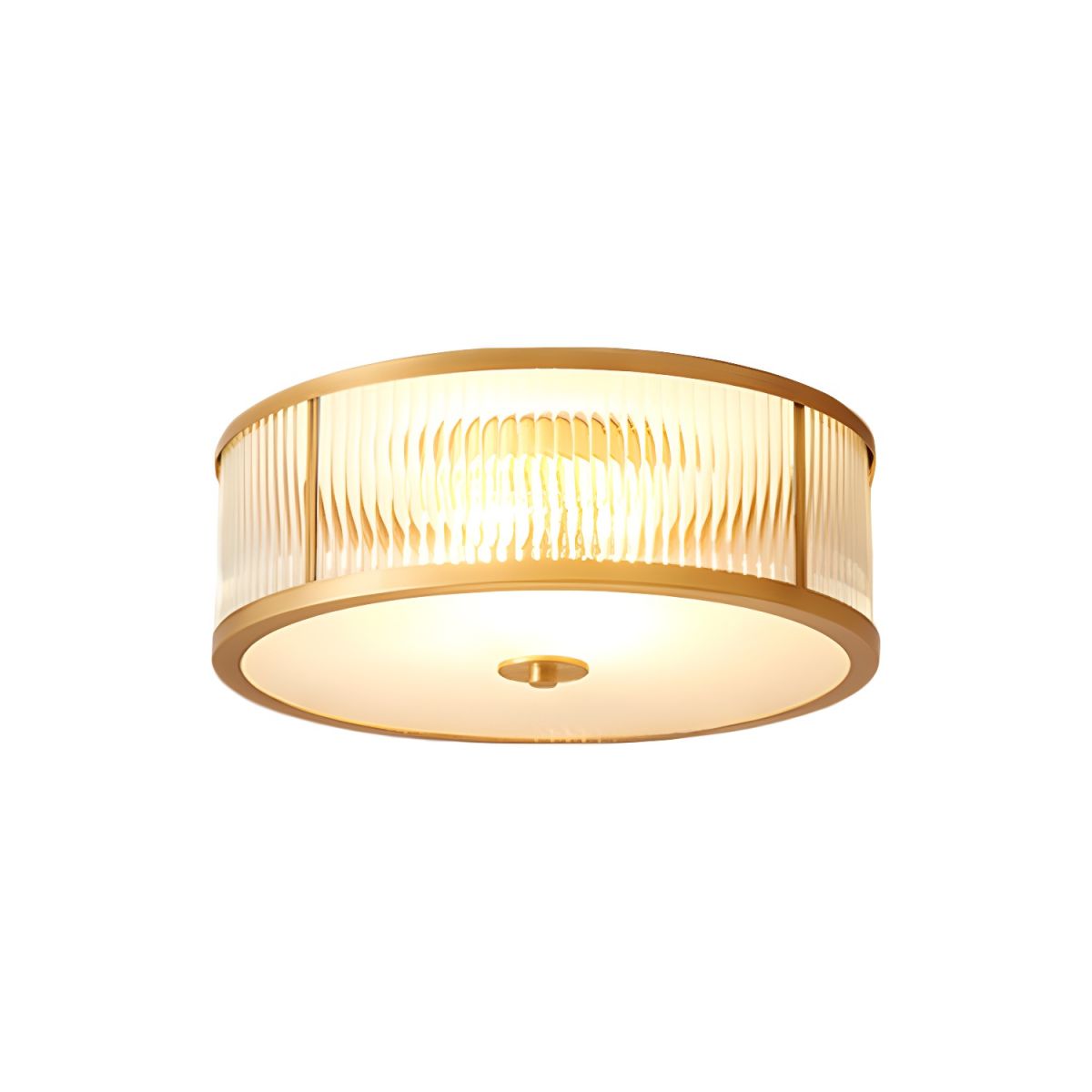 Ceiling Light Brass Finish Vintage Frosted Glass Shade | Alviora