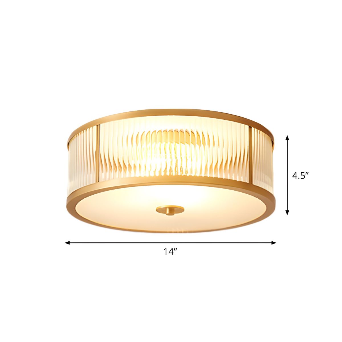 Ceiling Light Brass Finish Vintage Frosted Glass Shade | Alviora