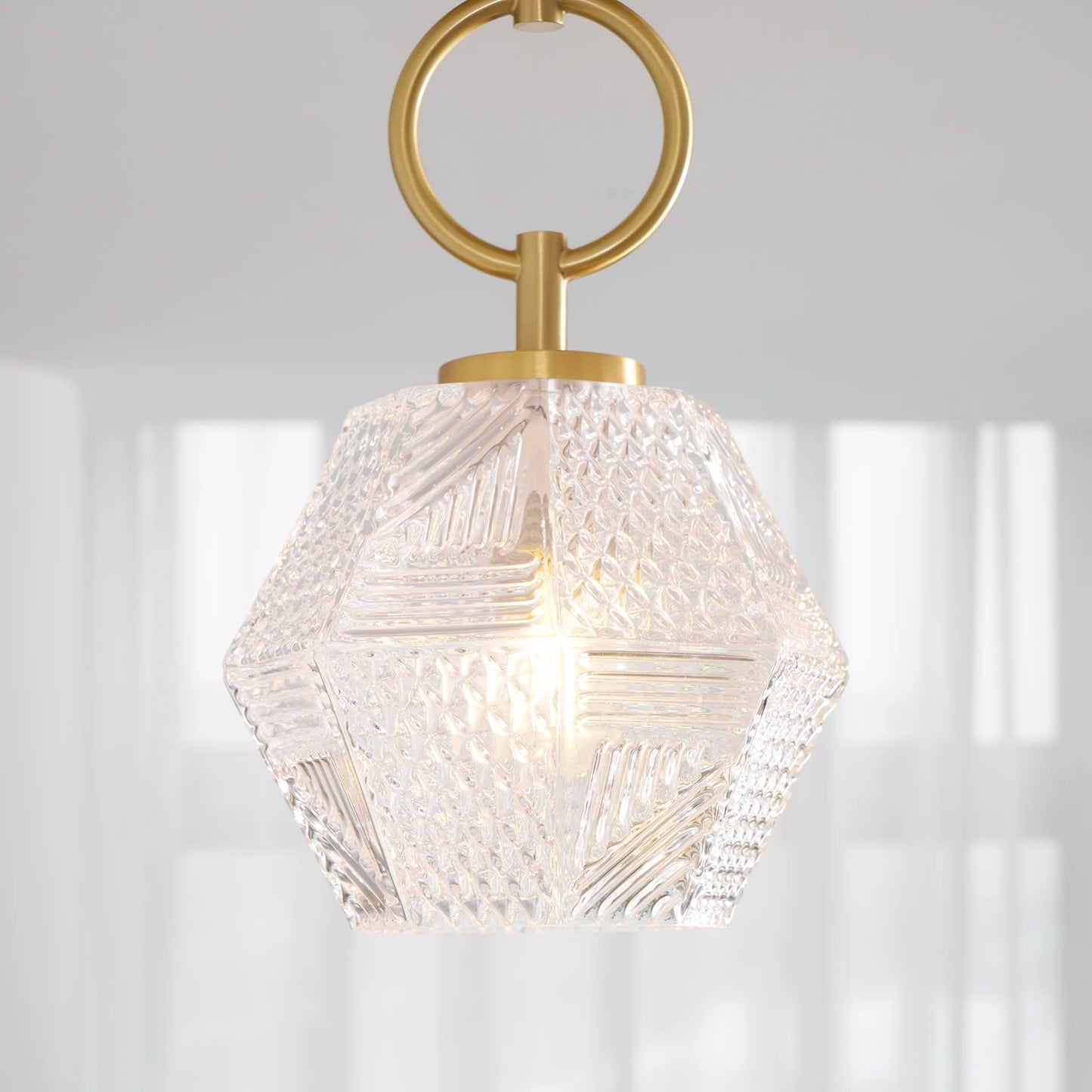 Ceiling Light Brass Glass in Art Deco Style | Ralsera