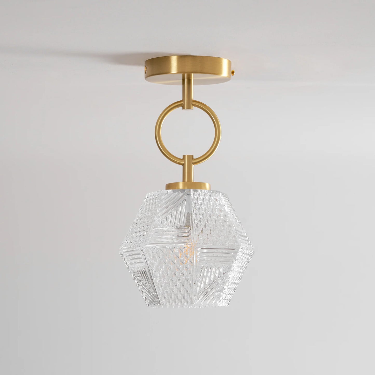 Ceiling Light Brass Glass in Art Deco Style | Ralsera