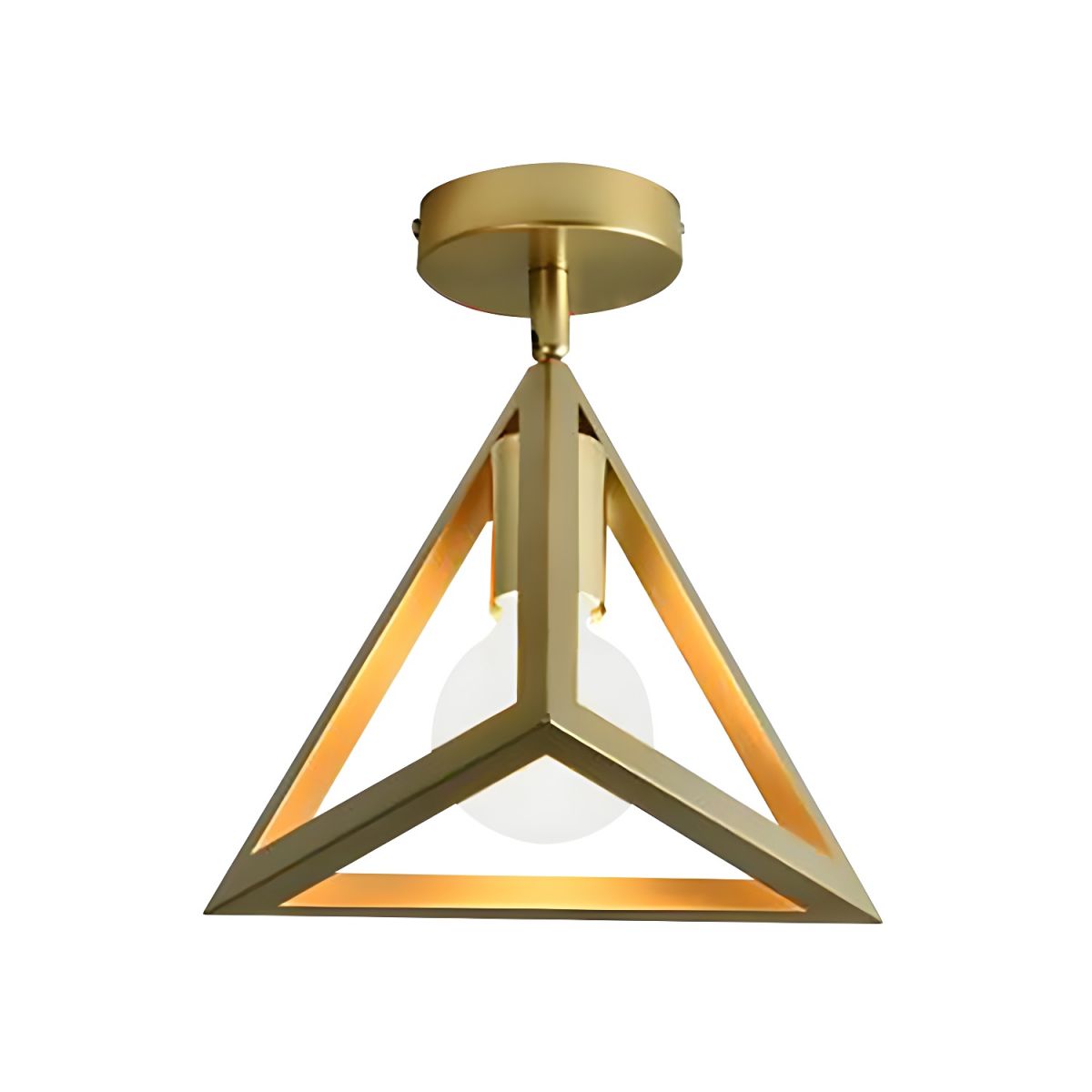 Ceiling Light Brass Wire Frame Industrial Semi Flush | Bravira