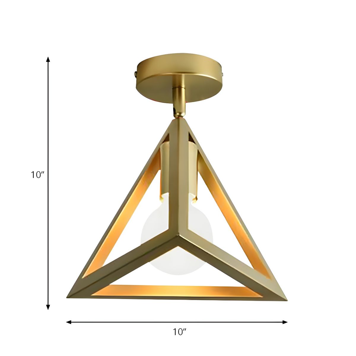 Ceiling Light Brass Wire Frame Industrial Semi Flush | Bravira