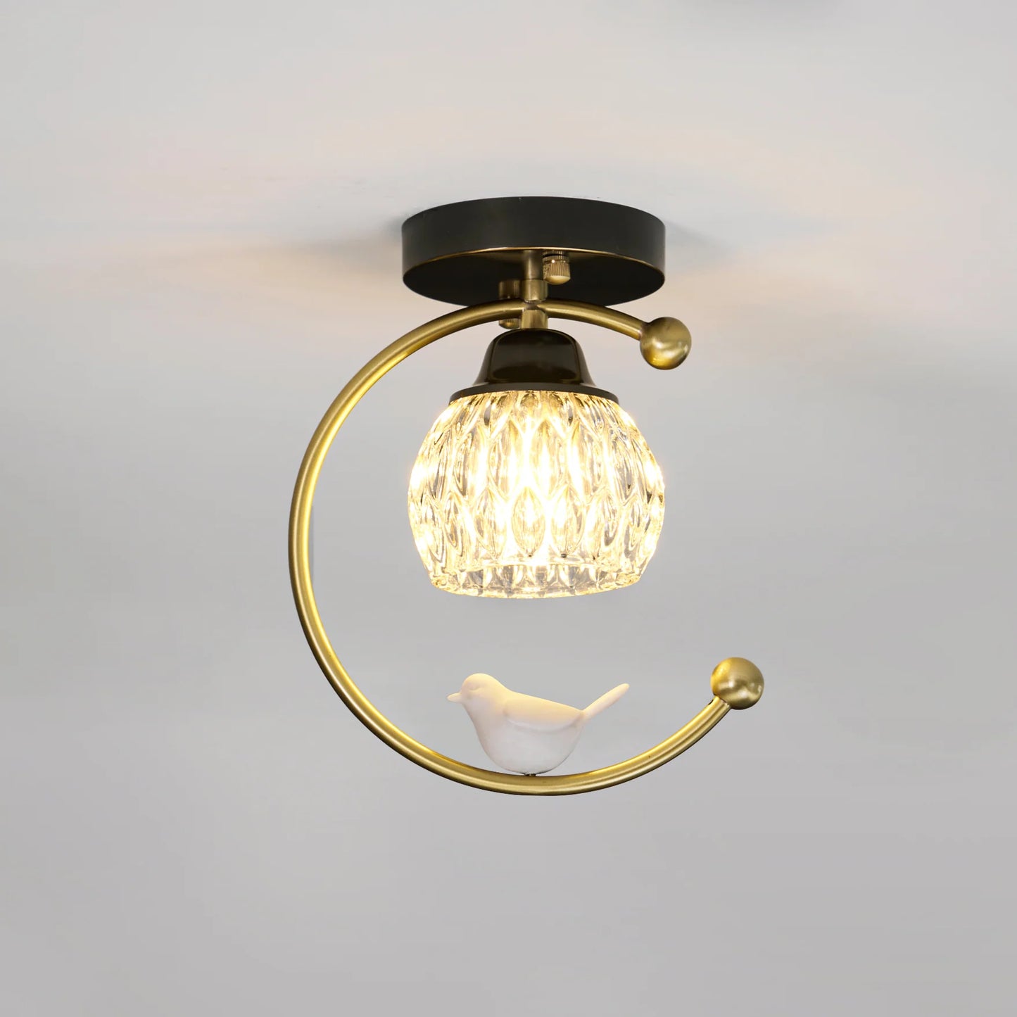 Ceiling Light Brass with Ceramic Bird Modern Style | Avinor