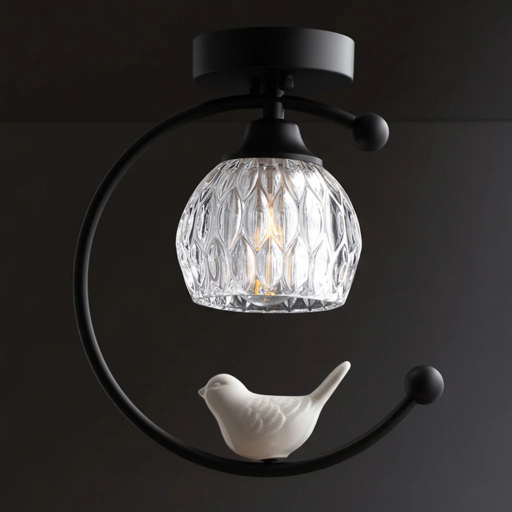 Ceiling Light Brass with Ceramic Bird Modern Style | Avinor
