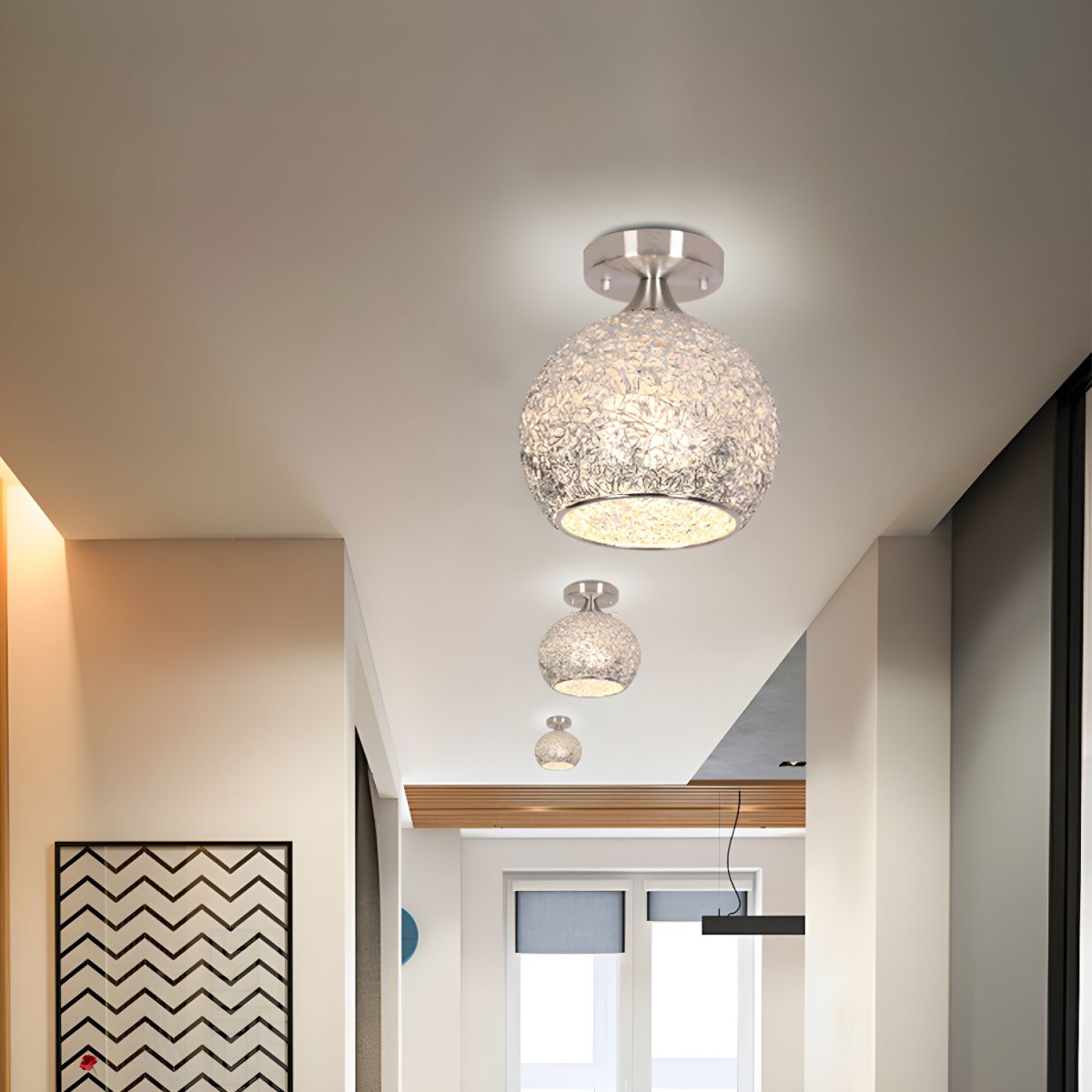 Ceiling Light Chrome Dome Flush Mount Modern | Orniva
