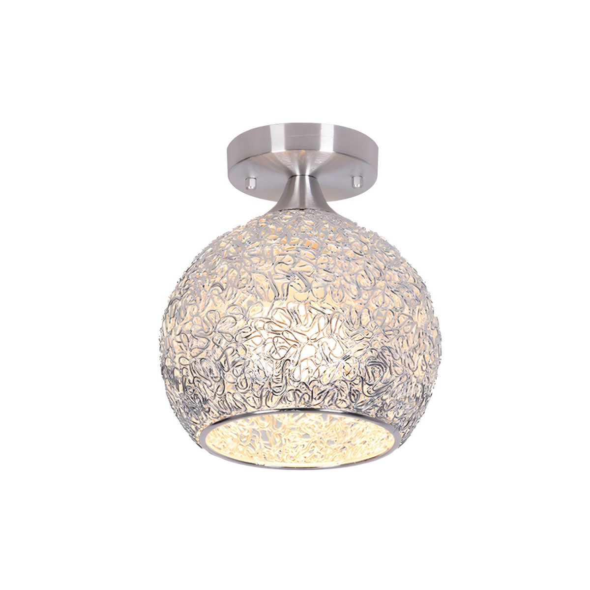 Ceiling Light Chrome Dome Flush Mount Modern | Orniva