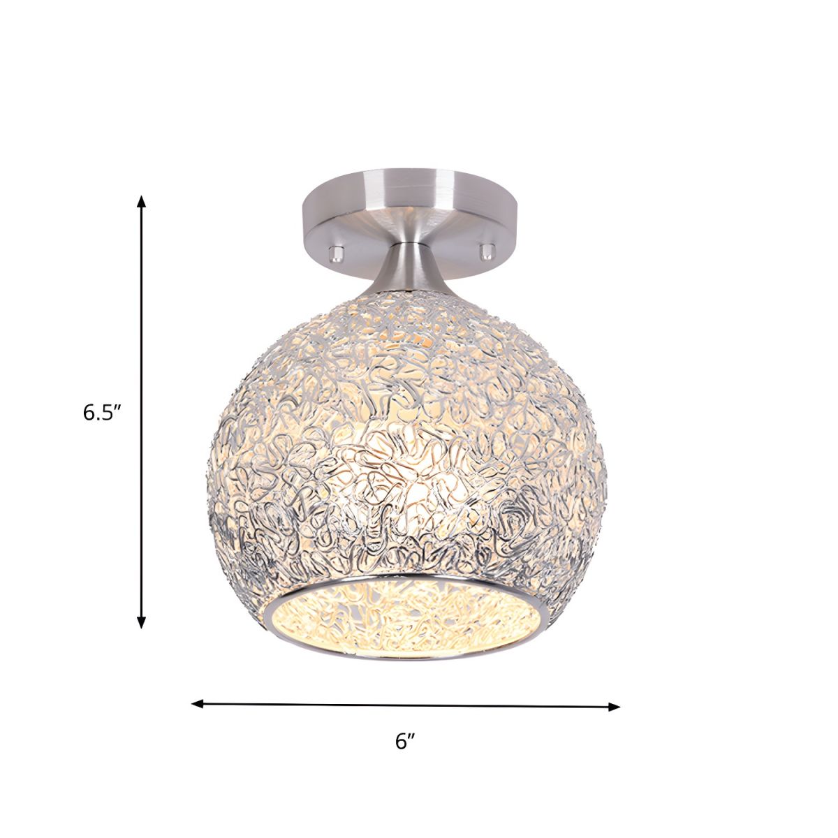 Ceiling Light Chrome Dome Flush Mount Modern | Orniva