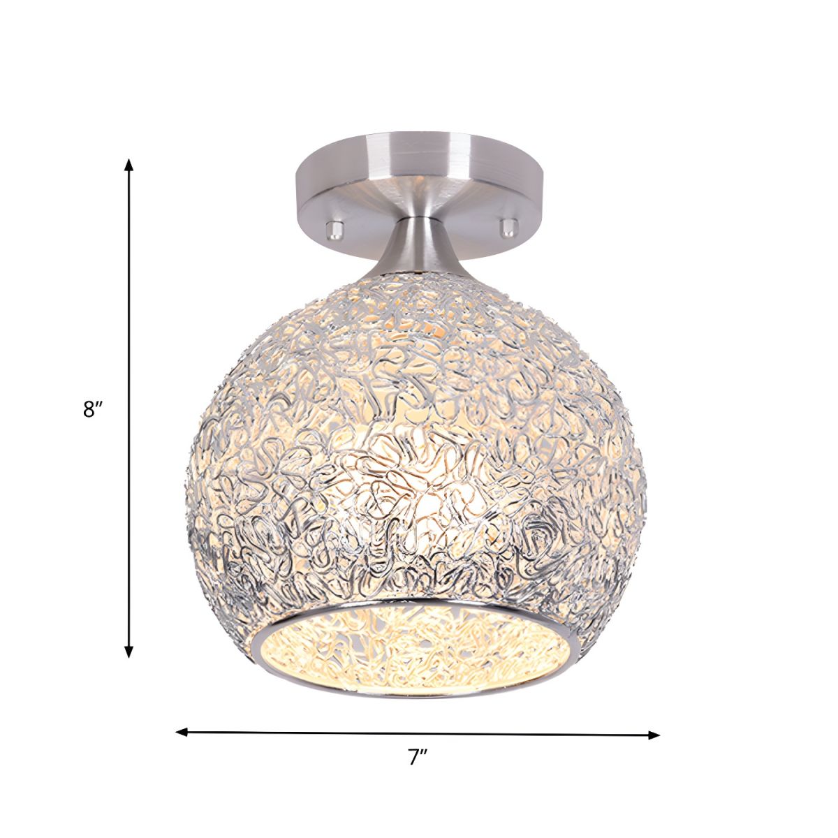 Ceiling Light Chrome Dome Flush Mount Modern | Orniva