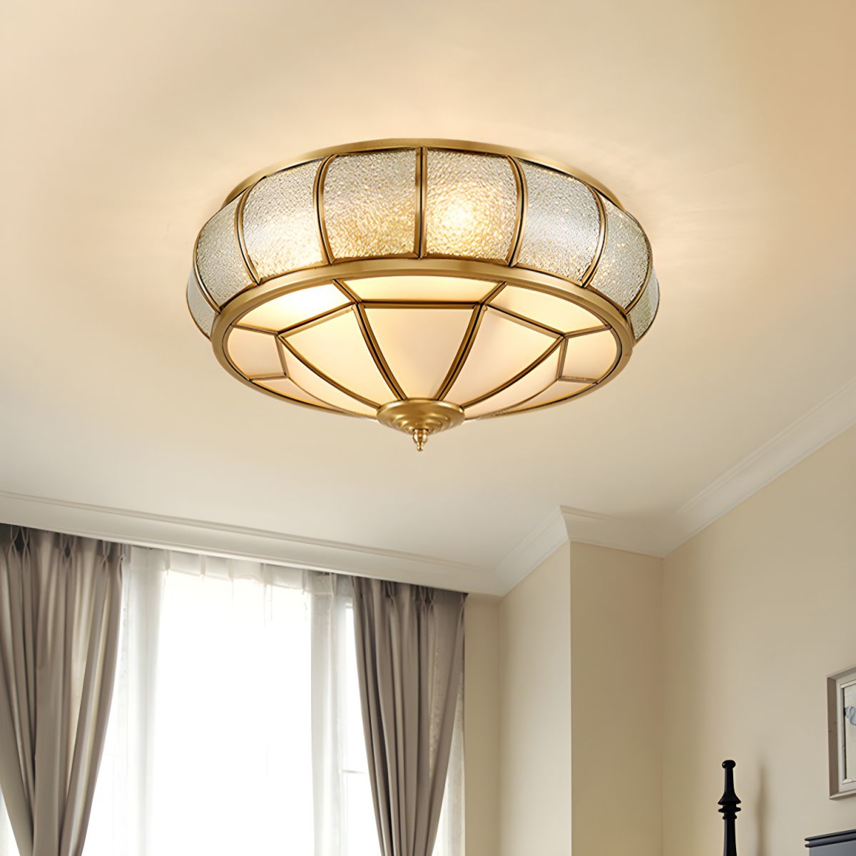 Ceiling Light Colonial Flush Mount Vintage Glass | Velmira