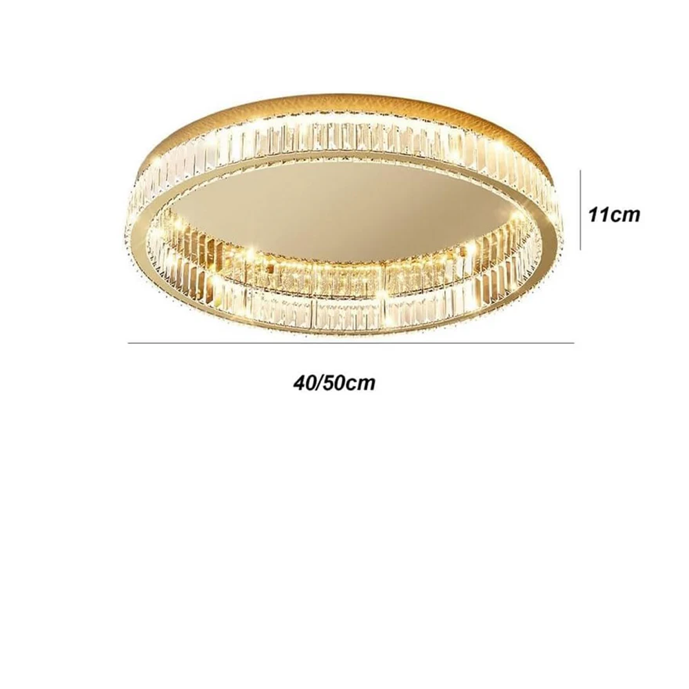 Ceiling Light Crystal Design in Modern Gold | Sulviro