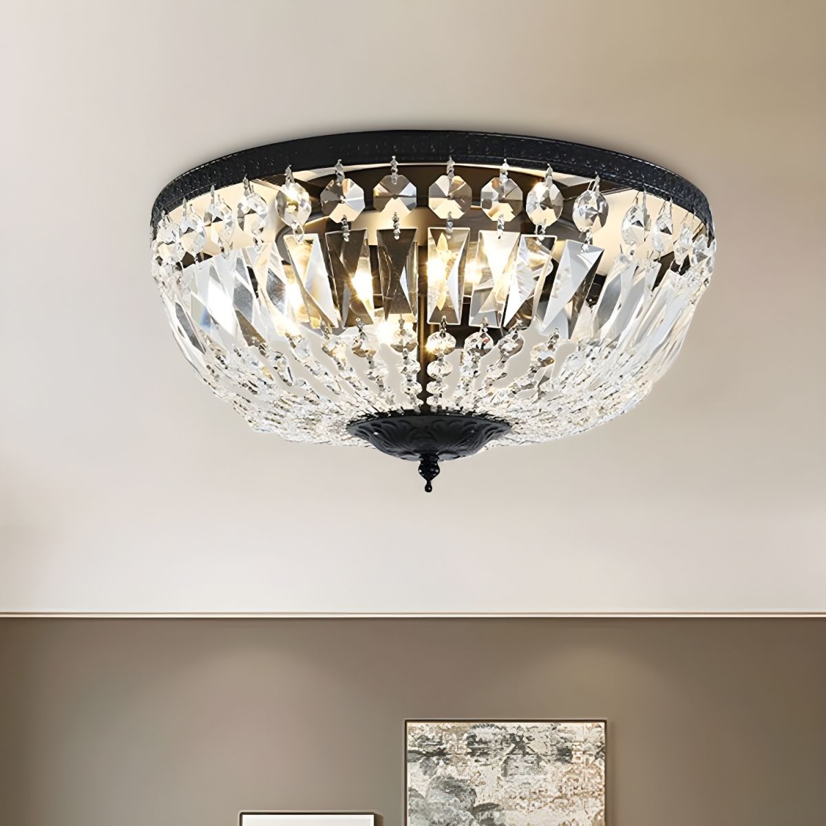 Ceiling Light Crystal Dome Scandinavian Flush Mount | Avelor