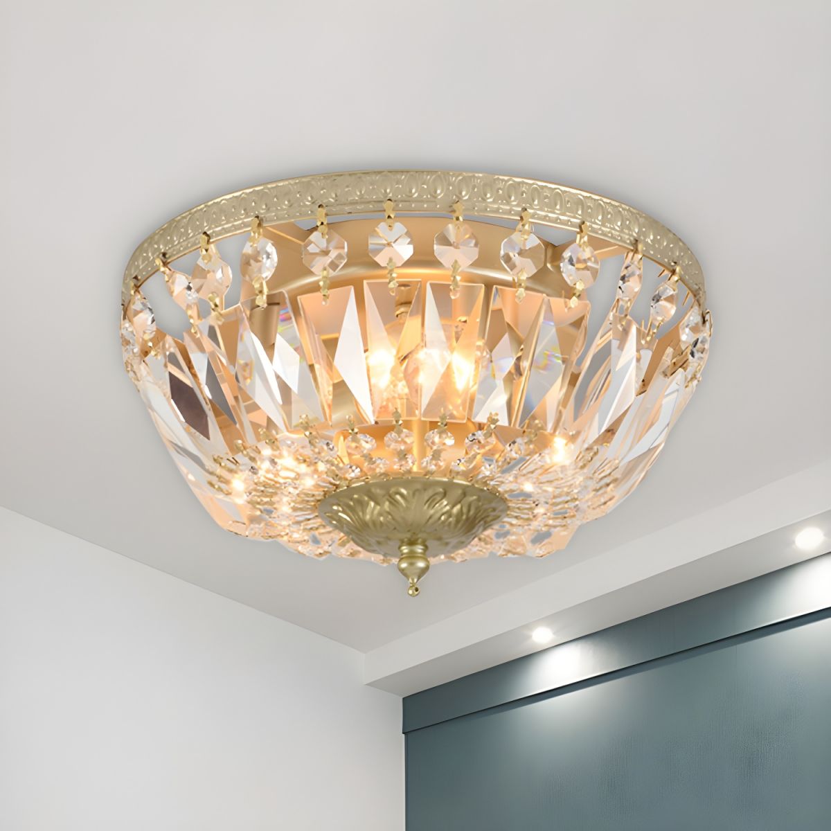 Ceiling Light Crystal Dome Scandinavian Flush Mount | Avelor