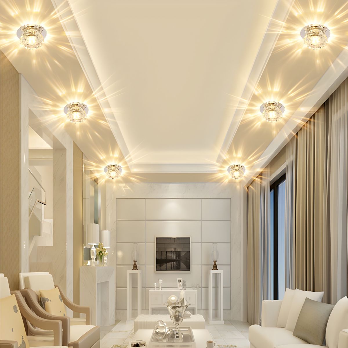 Ceiling Light Crystal Flush Mount Modern Style | Lunvex