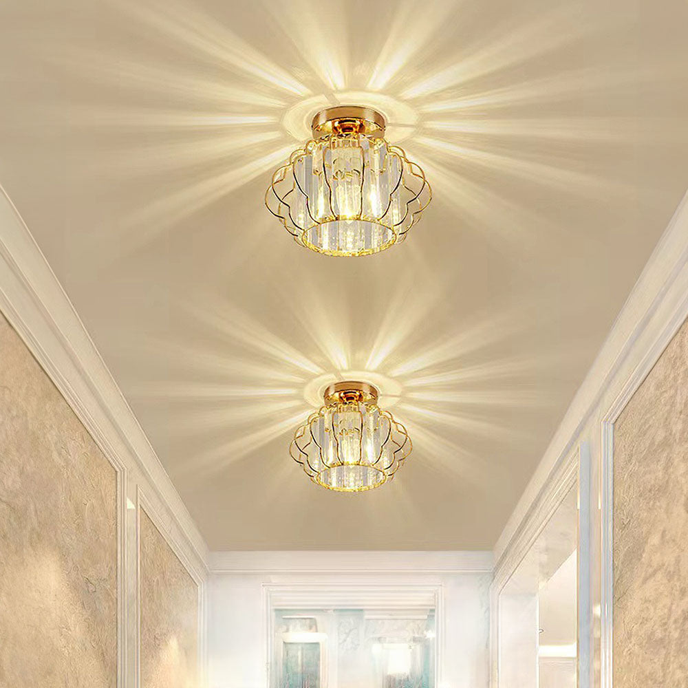 Ceiling Light Crystal Modern Round Design Gold or Black | Golcrest