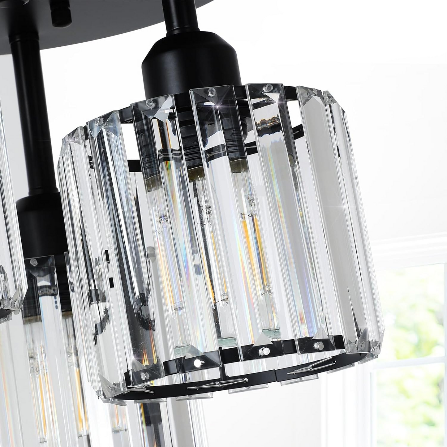 Ceiling Light Crystal Semi Flush Modern Style | Virella