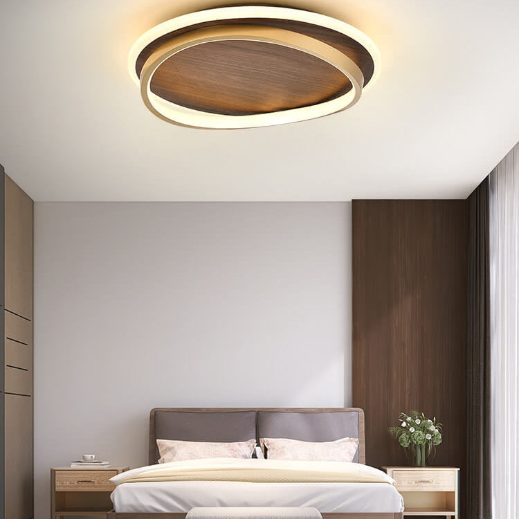 Ceiling Light Dimmable LED Walnut Grain Minimalist Style | Emivor