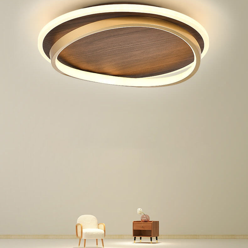 Ceiling Light Dimmable LED Walnut Grain Minimalist Style | Emivor