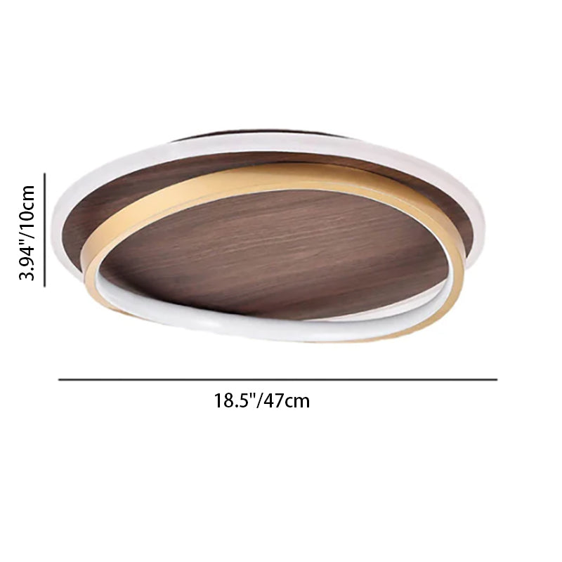 Ceiling Light Dimmable LED Walnut Grain Minimalist Style | Emivor