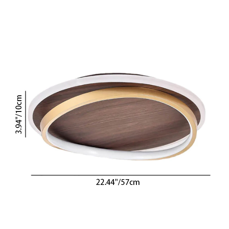 Ceiling Light Dimmable LED Walnut Grain Minimalist Style | Emivor