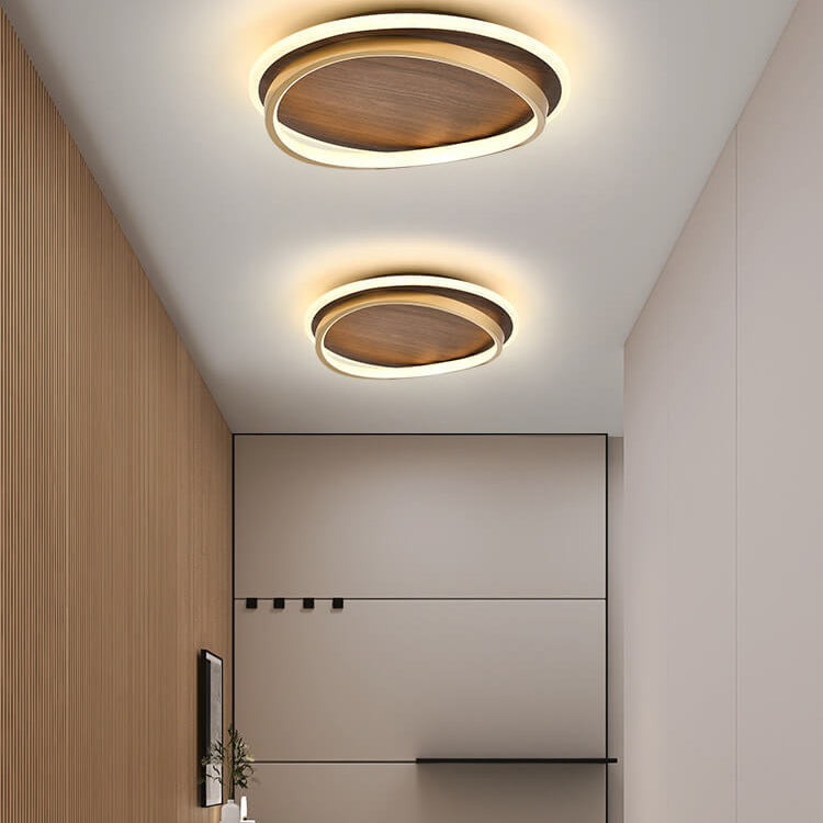 Ceiling Light Dimmable LED Walnut Grain Minimalist Style | Emivor