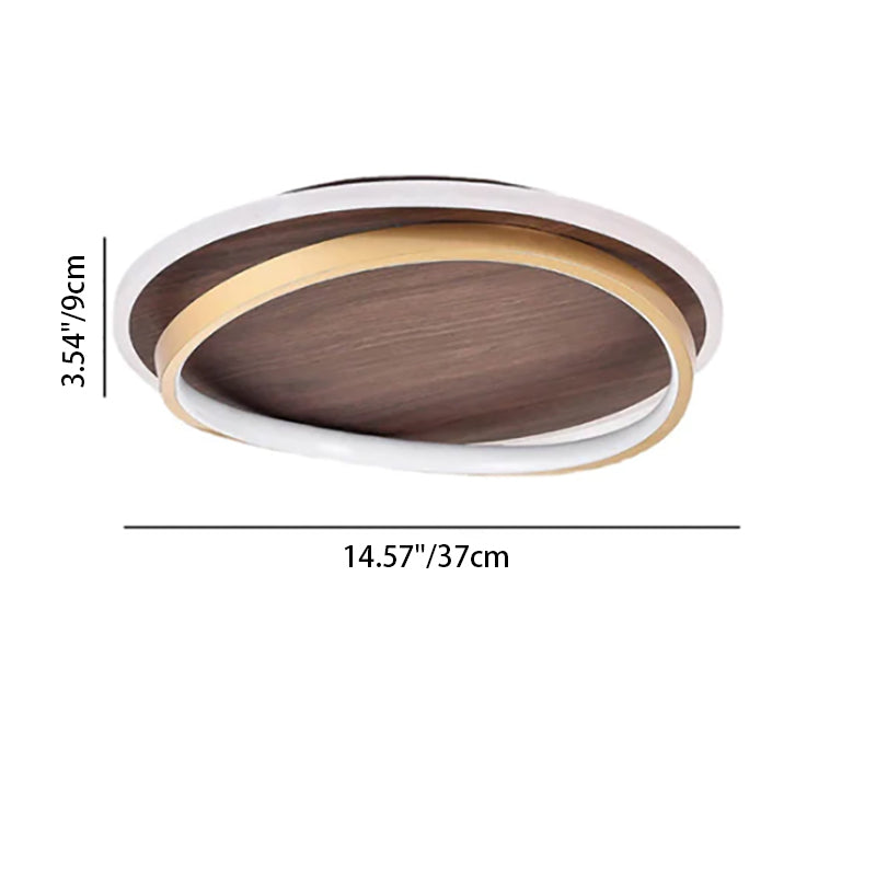 Ceiling Light Dimmable LED Walnut Grain Minimalist Style | Emivor