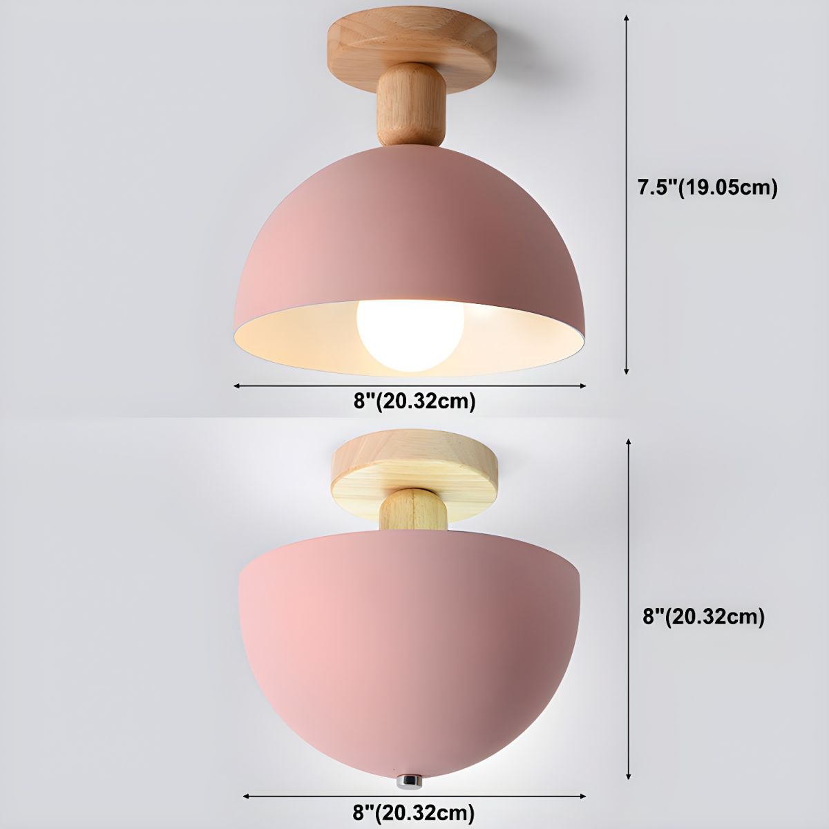 Ceiling Light Dome Metal Shade Nordic Semi Flush | Aislor