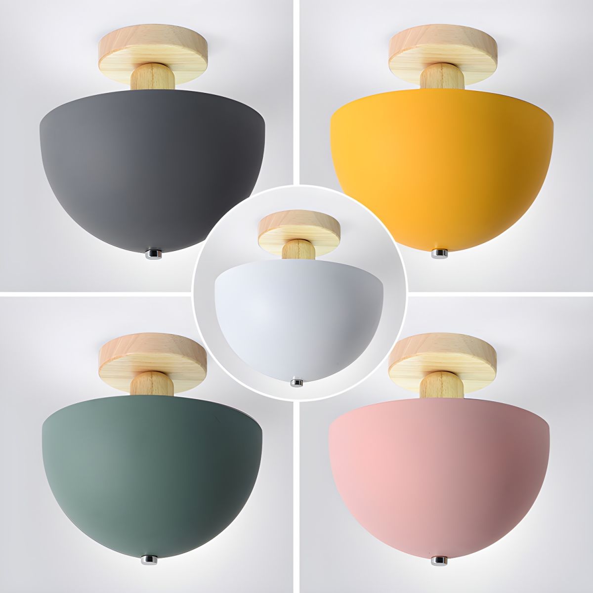 Ceiling Light Dome Metal Shade Nordic Semi Flush | Aislor