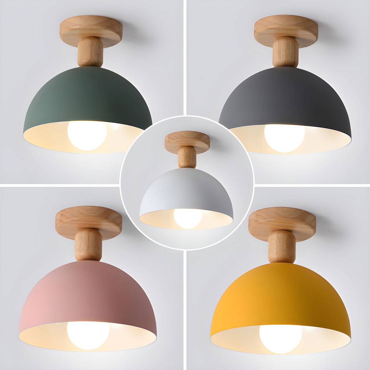 Ceiling Light Dome Metal Shade Nordic Semi Flush | Aislor