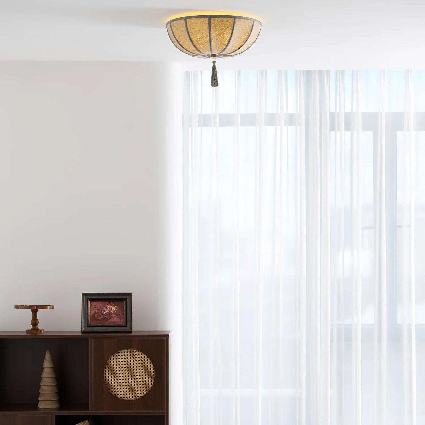 Ceiling Light Fabric Shade with Floral Design | Fleurio