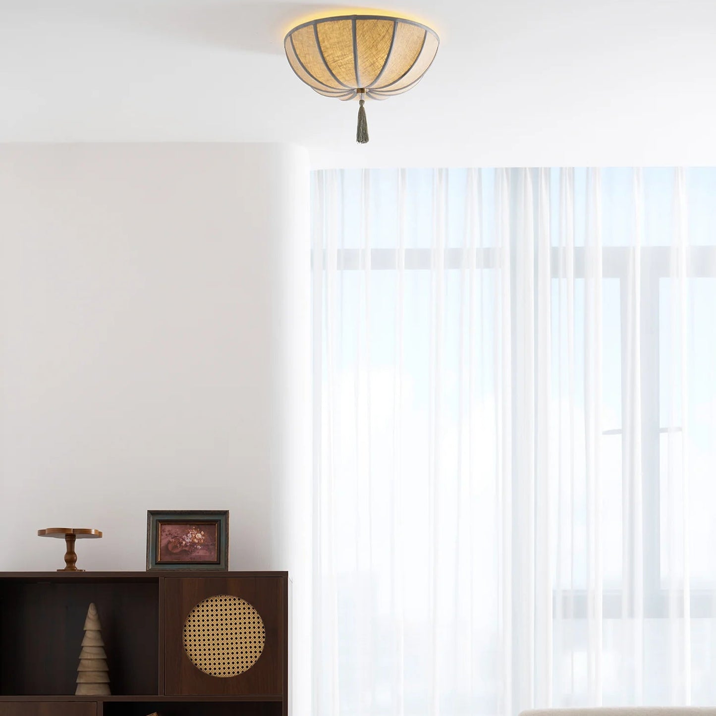 Ceiling Light Fabric Shade with Floral Design | Fleurio