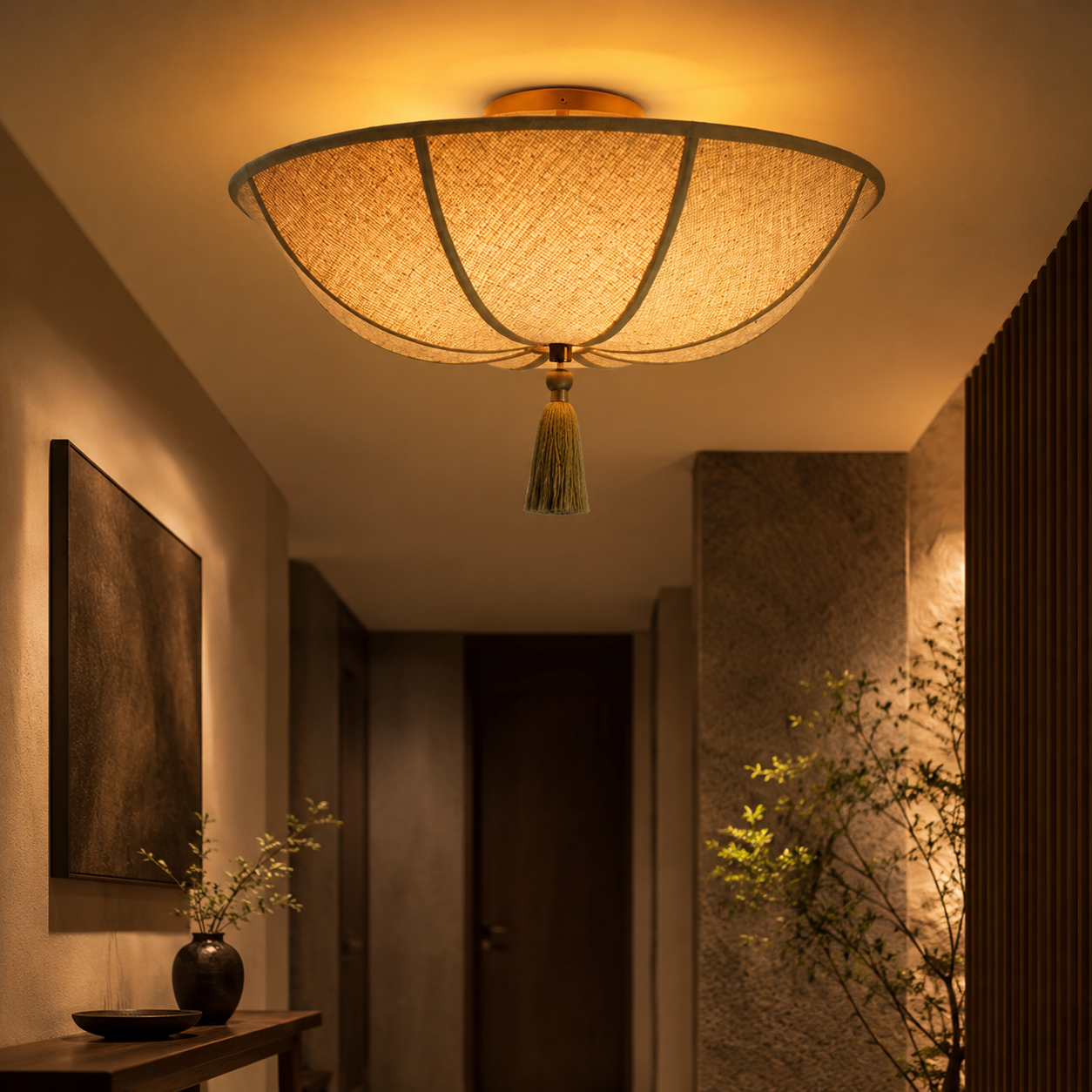 Ceiling Light Fabric Shade with Floral Design | Fleurio