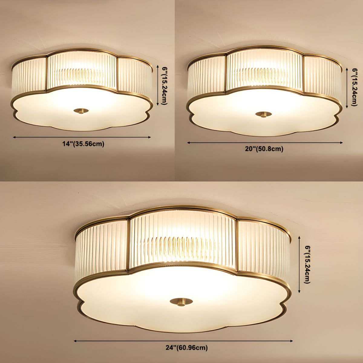 Ceiling Light Flush Mount Ribbed Glass Traditional Style | Clovira