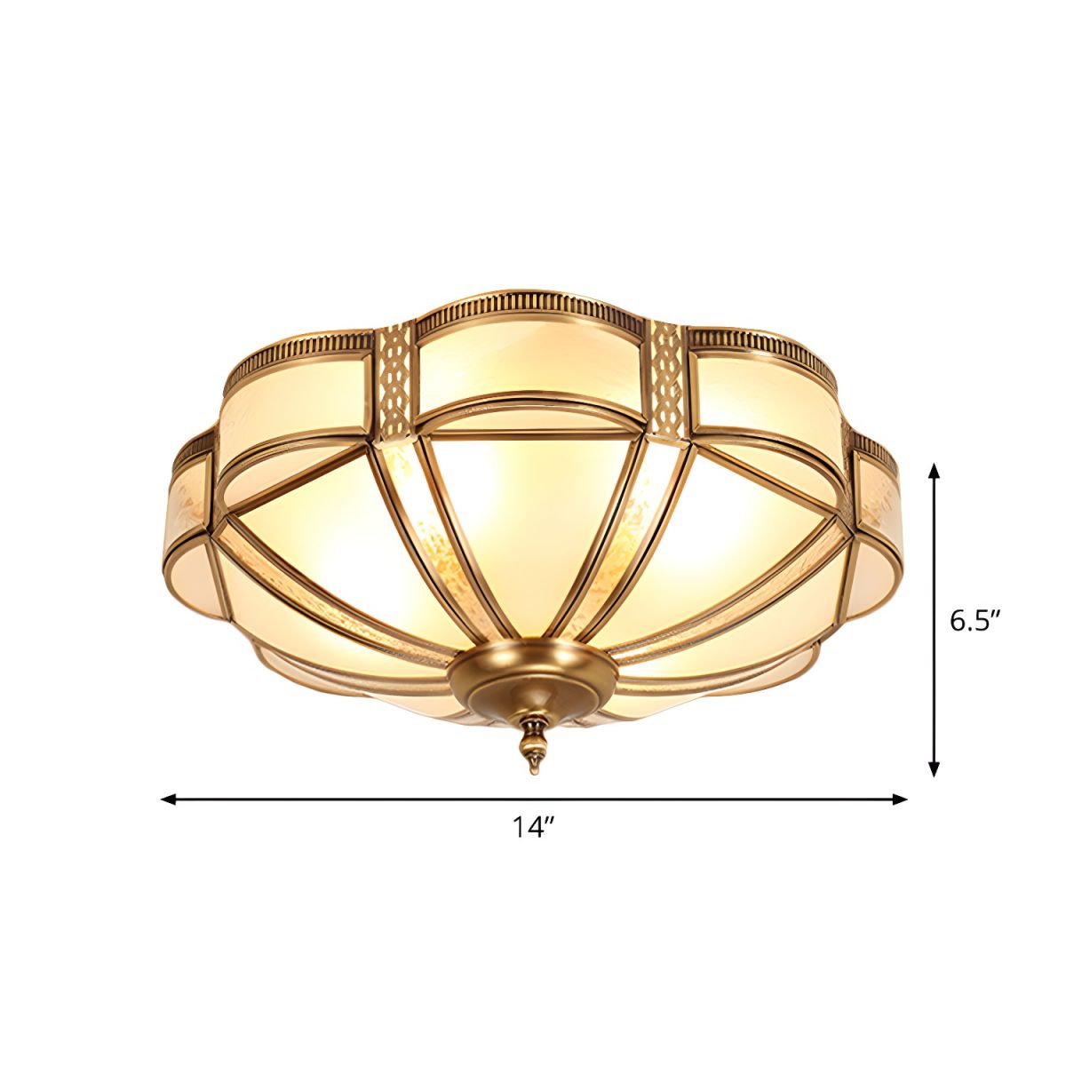 Ceiling Light Frosted Glass Shade Vintage Design | Branzia