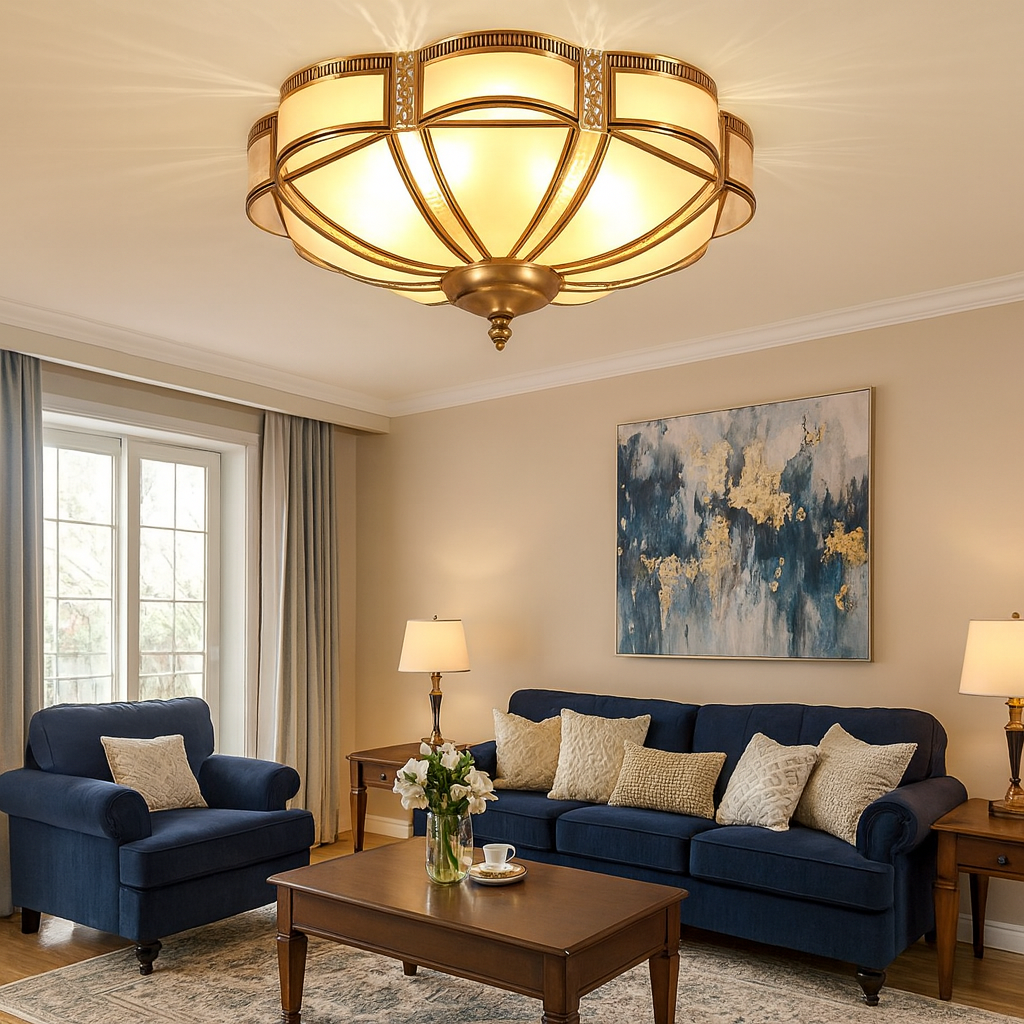 Ceiling Light Frosted Glass Shade Vintage Design | Branzia