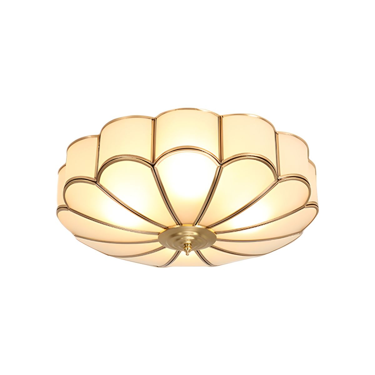 Ceiling Light Frosted Glass Vintage Brass Flush Mount | Zarivo